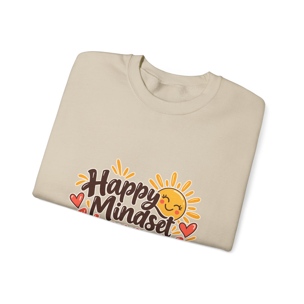 Happy Mindset Happy Life Sweatshirt | Positive Inspirational Crewneck