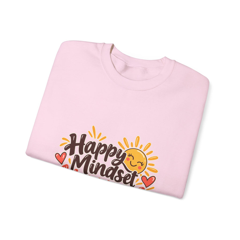 Happy Mindset Happy Life Sweatshirt | Positive Inspirational Crewneck