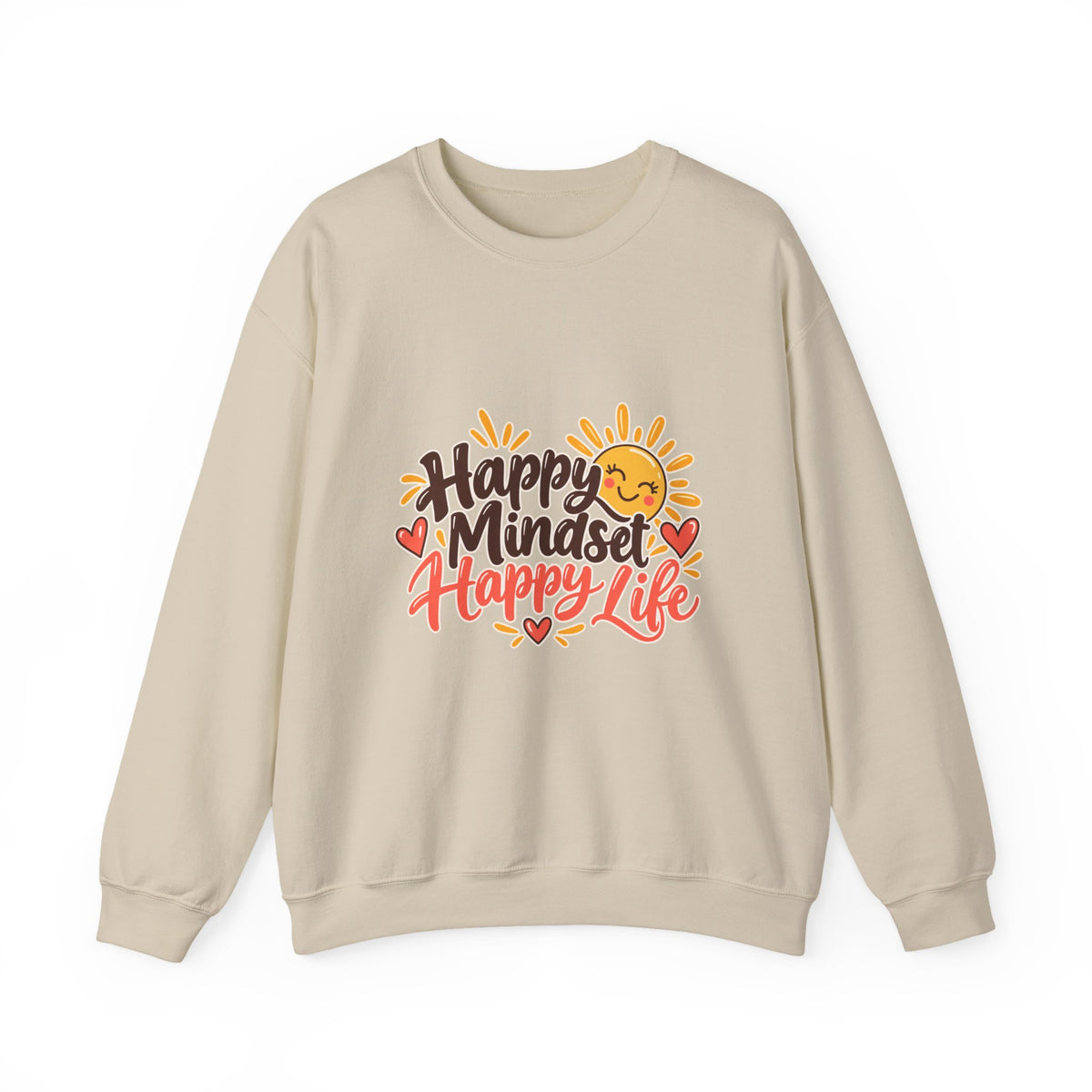 Happy Mindset Happy Life Sweatshirt | Positive Inspirational Crewneck