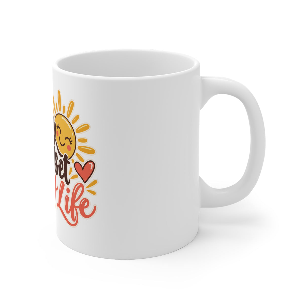Happy Mindset Happy Life Ceramic Mug, 11 oz