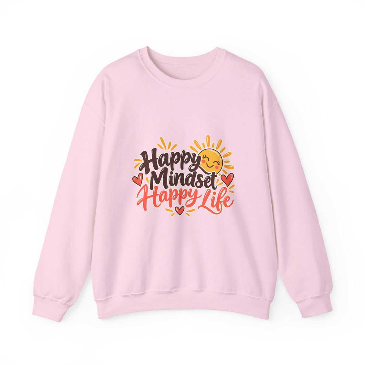 Happy Mindset Happy Life Sweatshirt | Positive Inspirational Crewneck