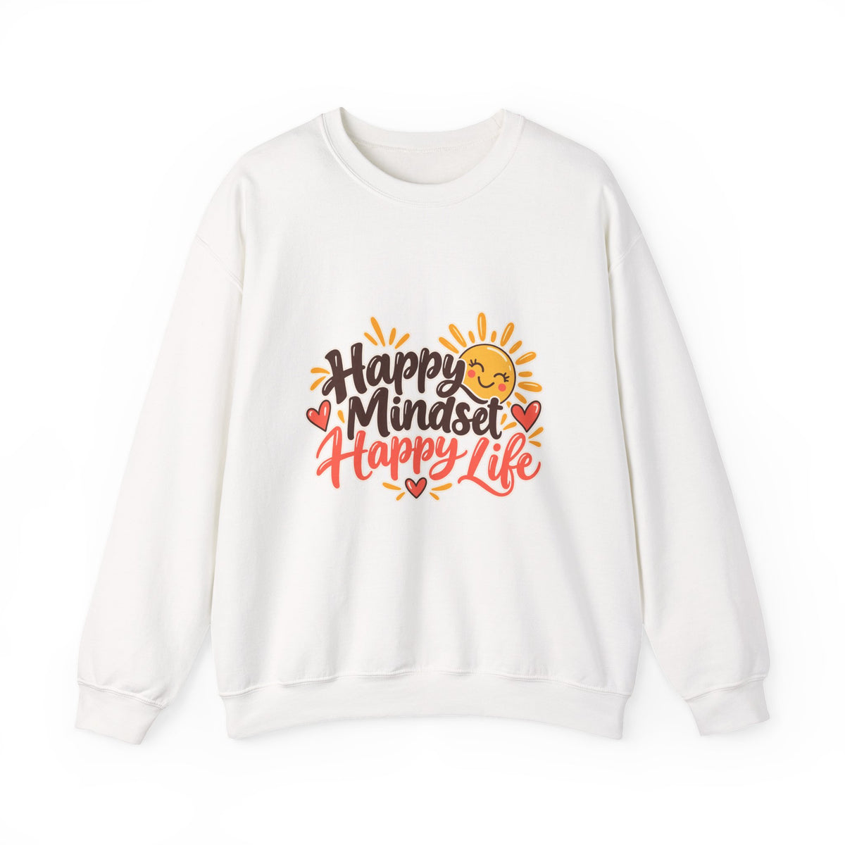 Happy Mindset Happy Life Sweatshirt | Positive Inspirational Crewneck